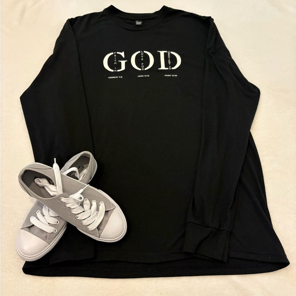 District Long Sleeve Tee with GOD Graphic